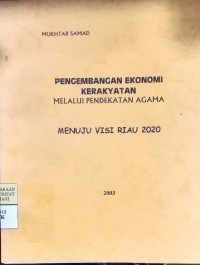 Pengembangan Ekonomi Kerakyatan Melalaui Pendekatan Agama